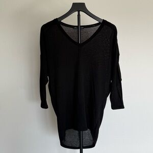 Simply Irresistible Sheer Dolman V-Neck Top Small